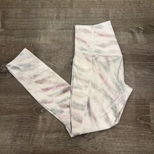 Athleta Kids White and Pink Leggings